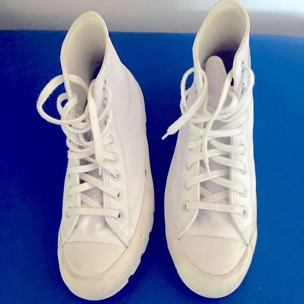 Convers lugs womens size 10. All leather customer w Glow. White - Picture 5 of 7